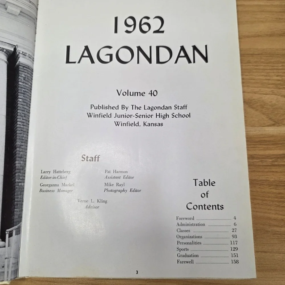 1962 Lagordan Yearbook Winfield High School‎ Viking Ship Cover